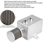 2L Oil Catch Can Tank for Universal Applications (Baffled, 10AN Breather)