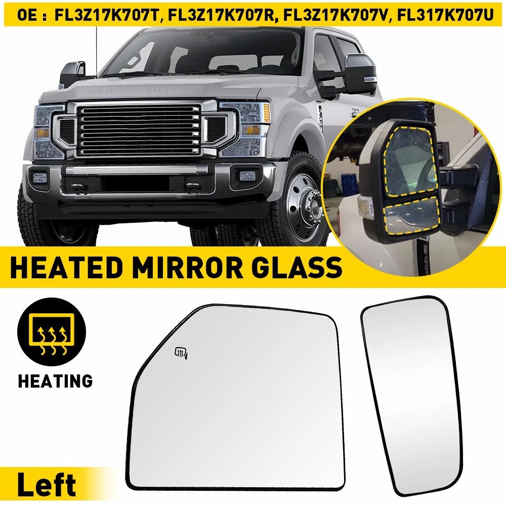 Upper+Lower Mirror Glass for Ford F-250 F-350 F-450 Super Duty (2008–2016)