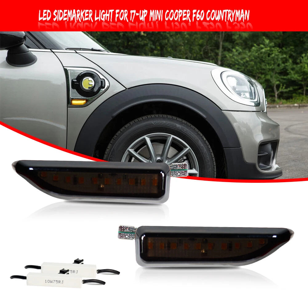 Smoked Lens LED Side Marker Lights for Mini Cooper Countryman (2017–2021)