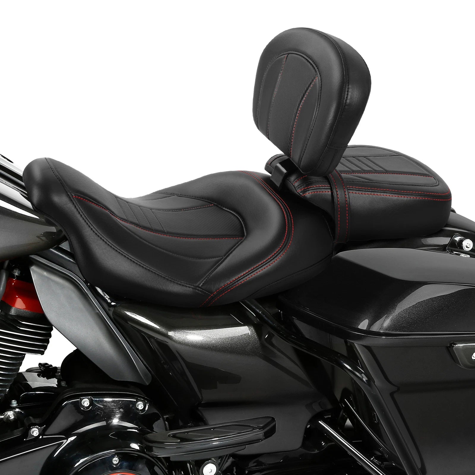 Driver Passenger Seat Backrest Pad for Harley Touring Models (2009–2023)