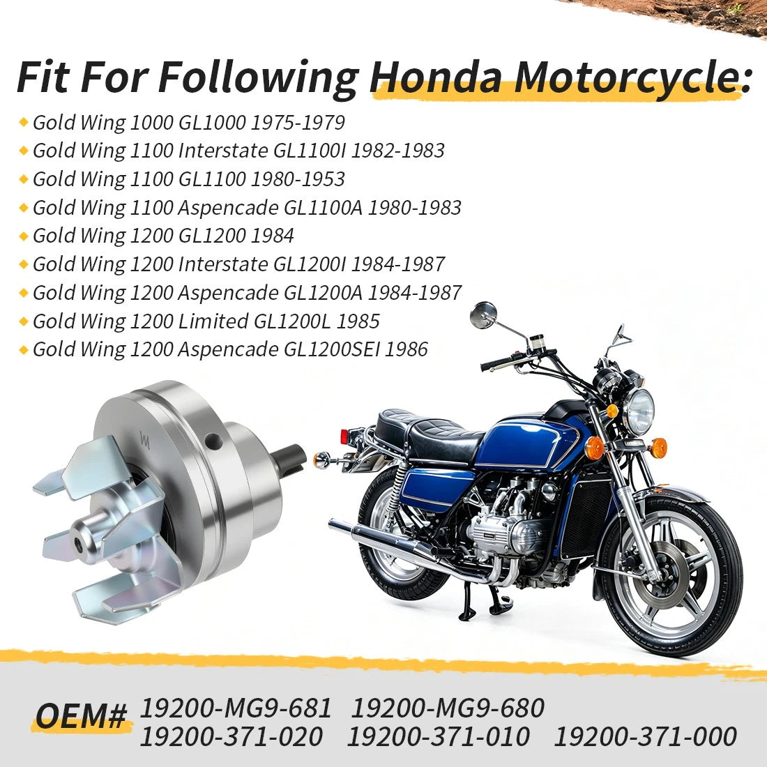 Water Pump for Honda Gold Wing 1200 (1984–1987) GL1200 GL1200A GL1200I GL1200L GL1200SEi