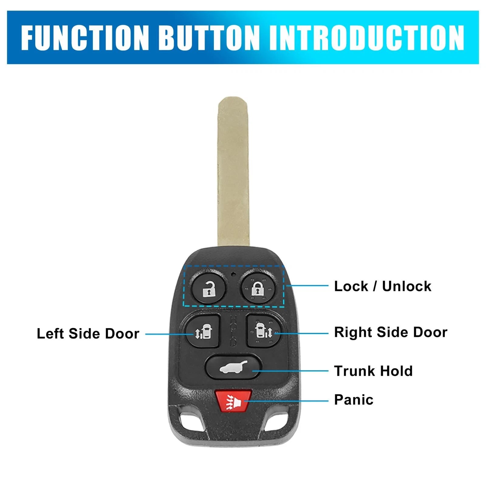 Key Fob Shell Case N5F-A04TAA for Honda Odyssey (2011–2013)