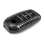 Carbon Fiber Key Fob Case Cover for Toyota Alphard RAV4 Hilux (2016–2023)