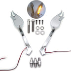 Flame LED Turn Signal Integrate Mirrors for Harley Fat Boy Road King (All Years)