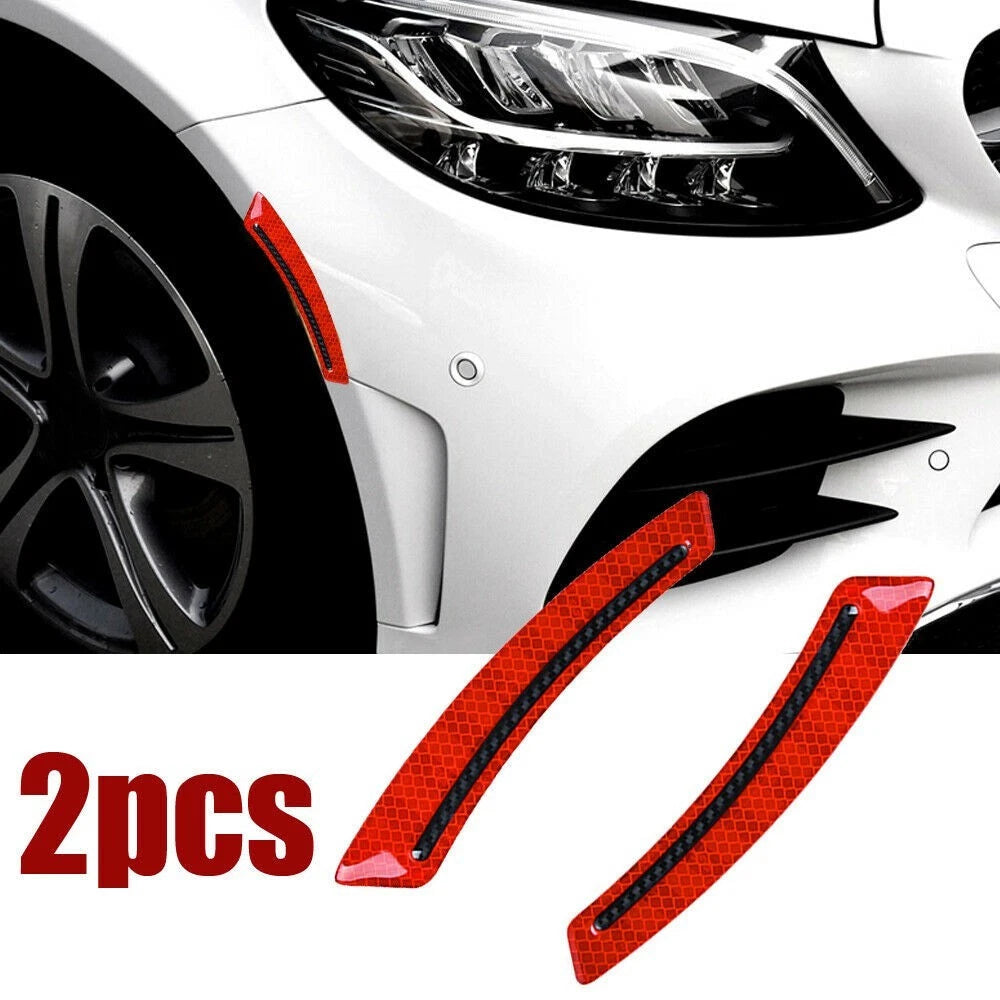 2 Red Reflective Stickers for Car Fenders (High Brightness)