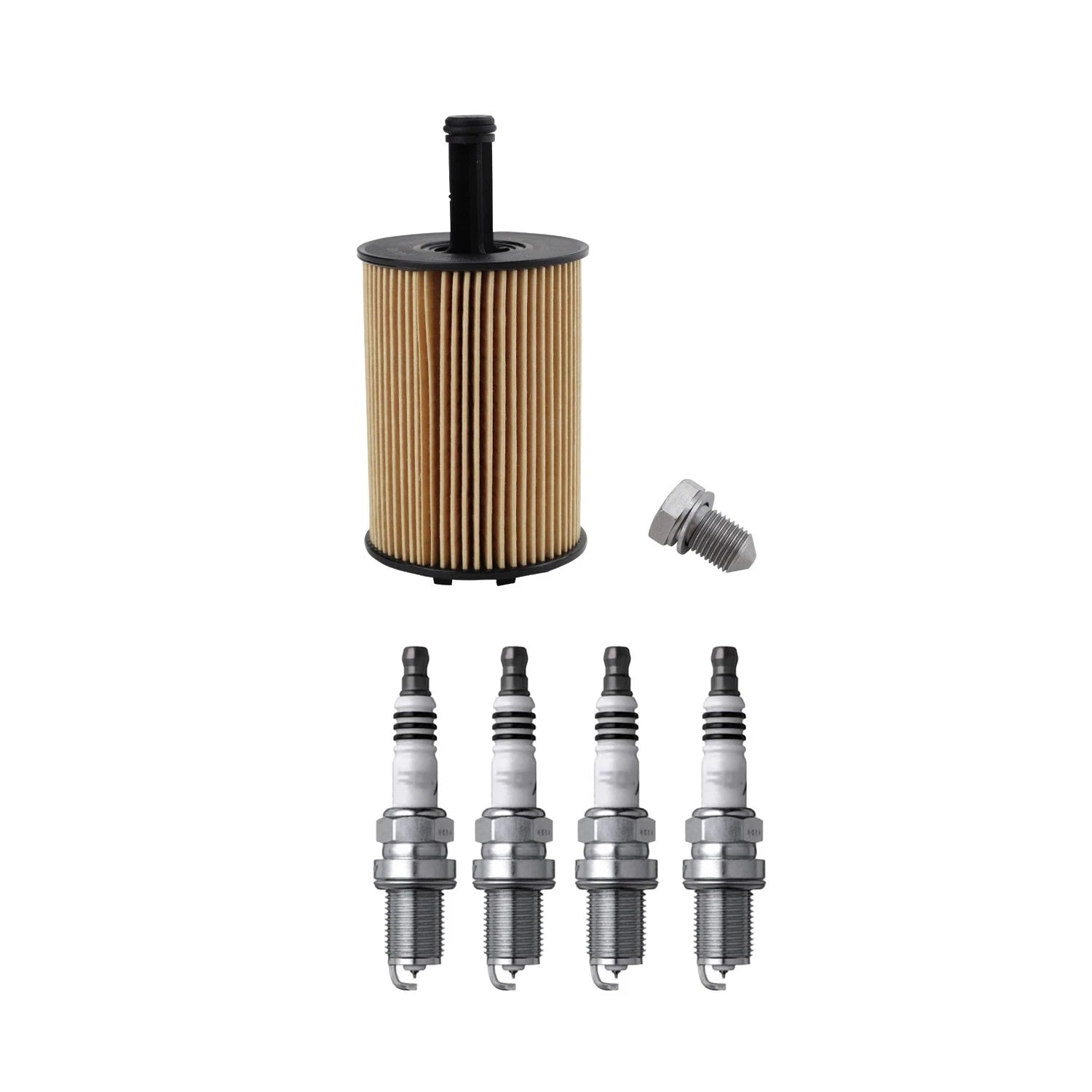 Wix Engine Oil Filter & NGK 4 Iridium IX Spark Plugs for Jetta GLI (2006–2019)
