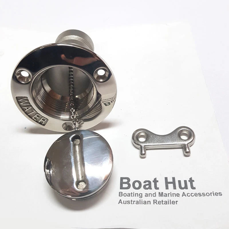 316 Stainless Steel 38mm Water Deck Filler & Key for Boat (Universal)