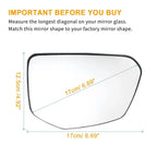 Heated Right Passenger Side Mirror Glass for Honda Civic (2016-2023)