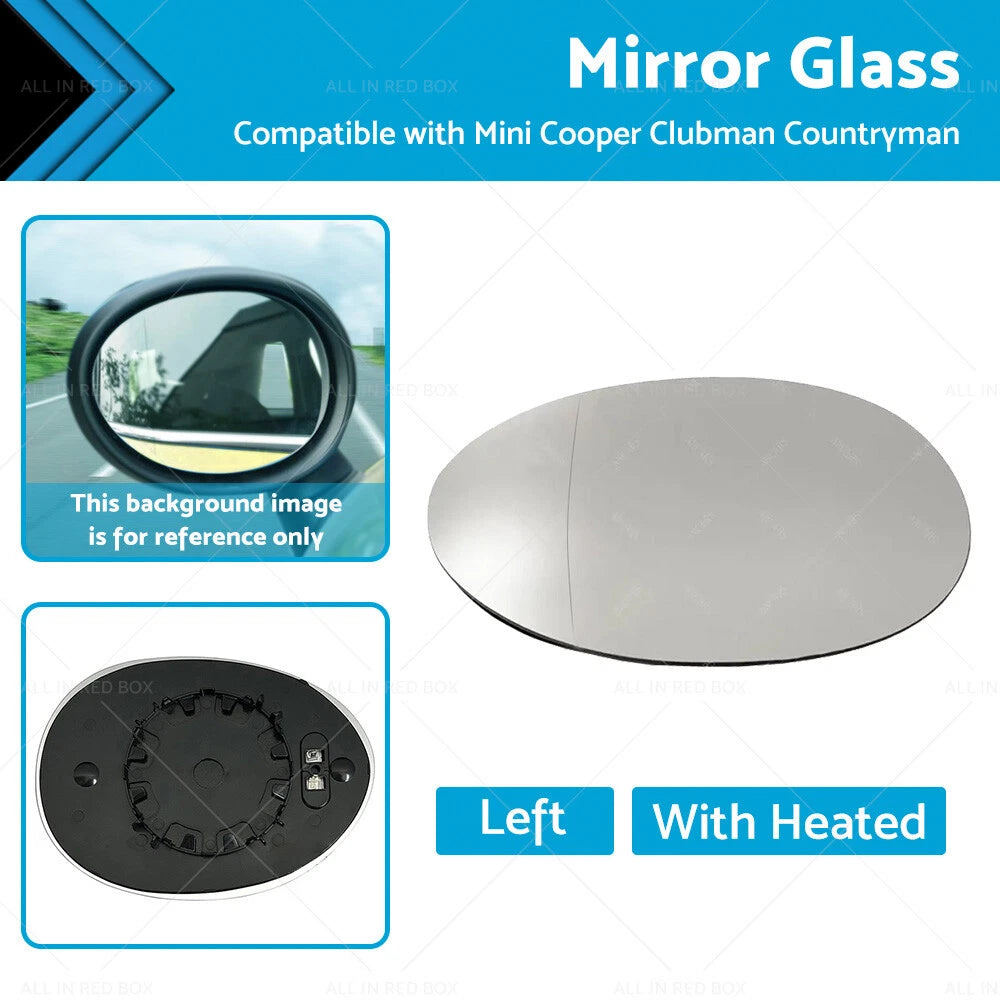 Heated Left Mirror Glass Back Plate for MINI Cooper F55 F56 Clubman F54