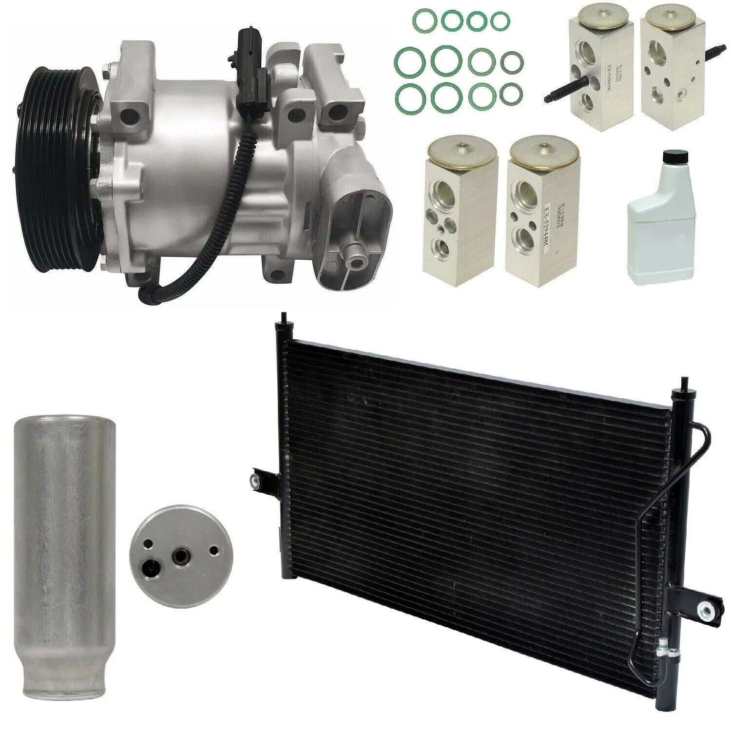 AC Compressor Kit Replacement with Condenser for Toyota Camry (2007-2011)
