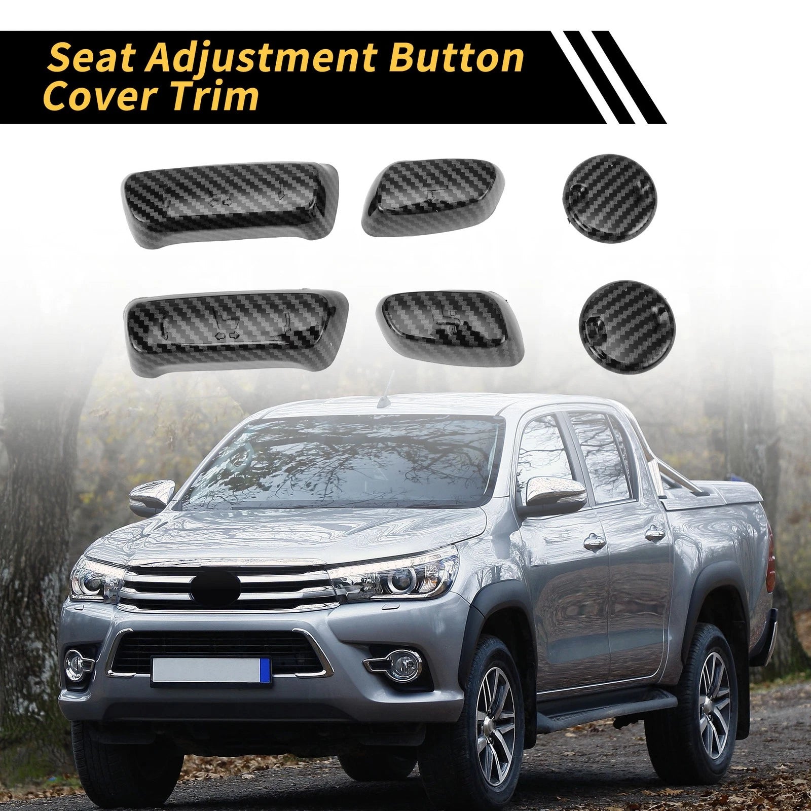 Set of 2 Carbon Fiber Seat Adjustment Button Covers for Toyota Tundra (2014–2021)