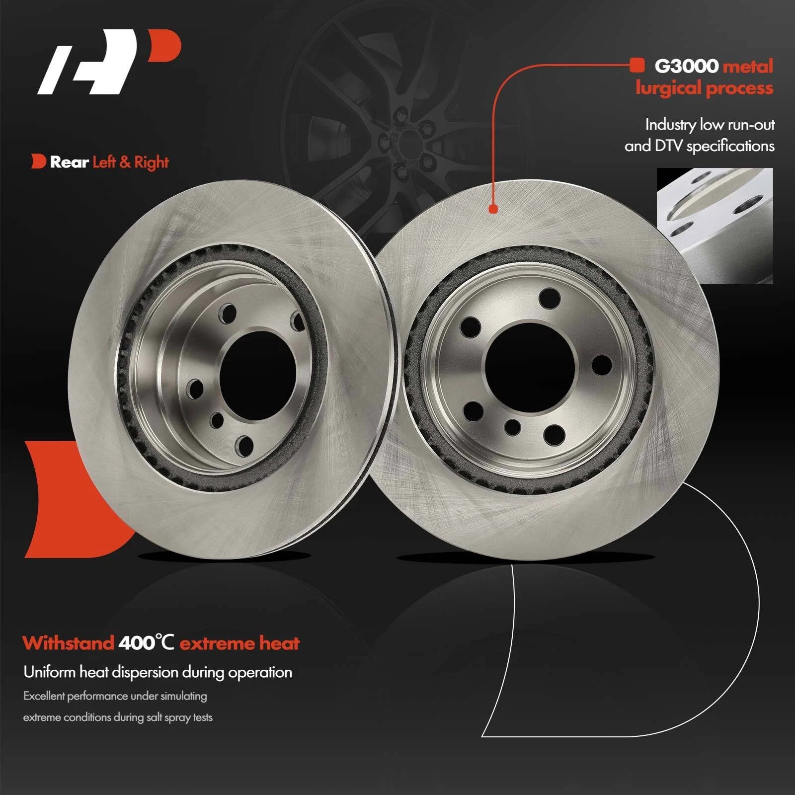 Rear Disc Brake Rotors for BMW 320i 228i 228i xDrive 230i xDrive (2012–2021)