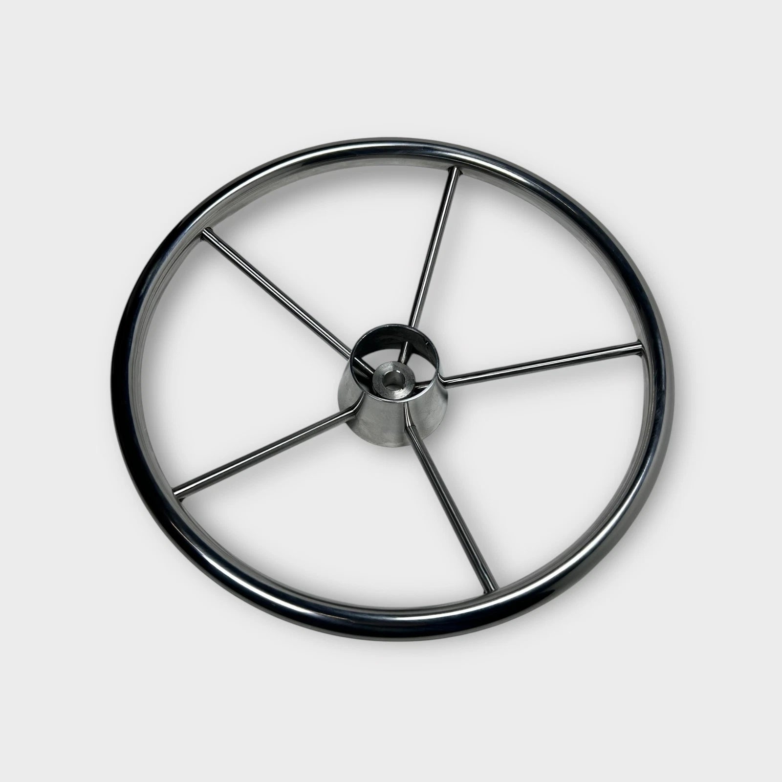 Stainless Steel 5 Spoke Boat Steering Wheel for Acouto (15.5")