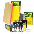 Set of 4 Mann Filters & 4 NGK Ruthenium HX Spark Plugs for Audi VW