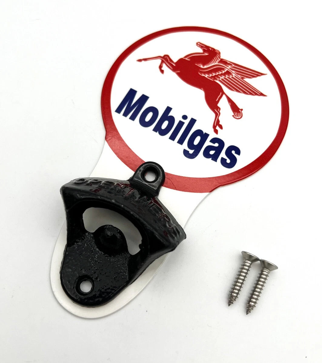Metal Wall Mount Gas Bottle Opener for Pegasus Mobilgas Sign Bottle Opener