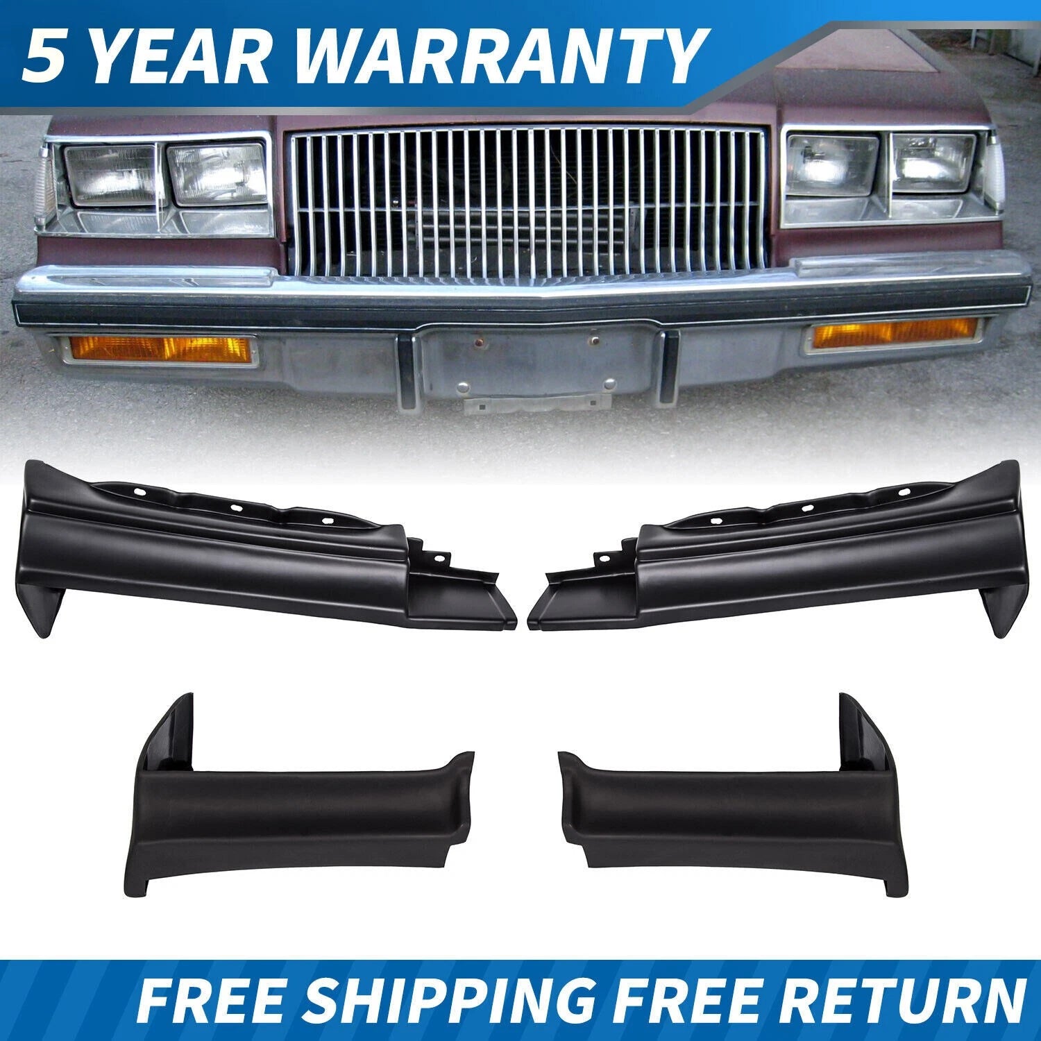 Set of 4 Bumper Fillers for Buick Grand National T-Type Regal (1981–1987)
