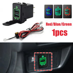 USB QC3.0 Charger for Honda CR-V Civic Accord (2017) - Blue/Green/Red