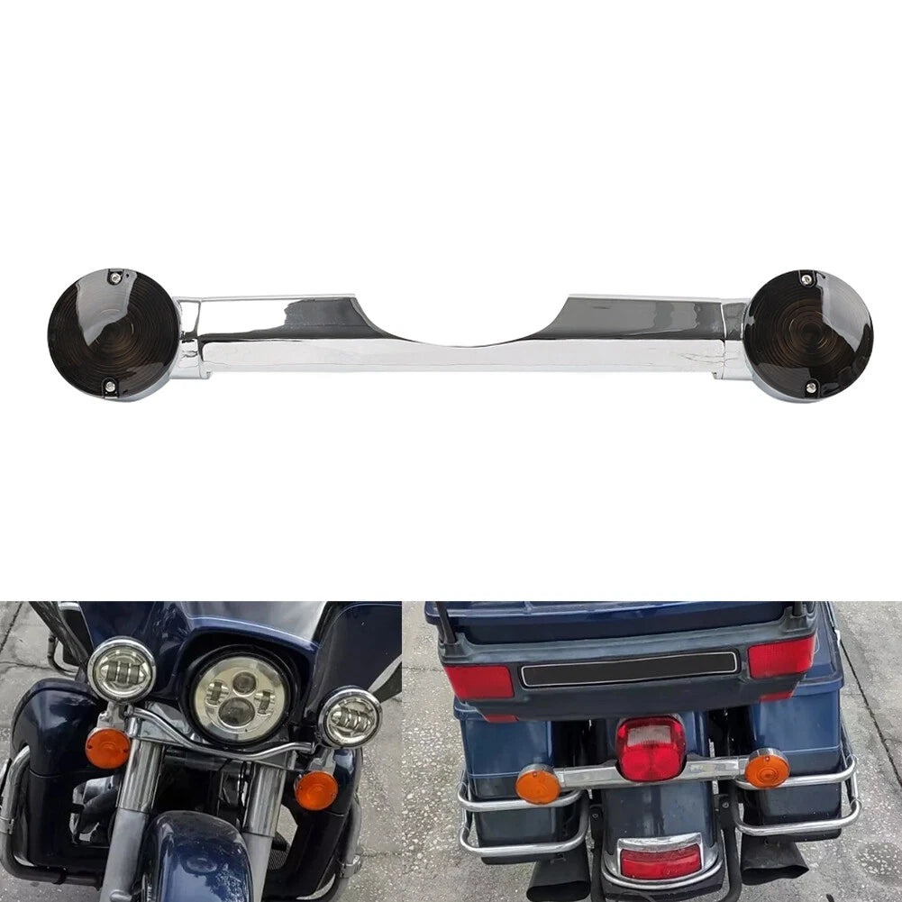 Chrome Rear Turn Signal Bar Housing Lens for Harley Road King (1994–2023)