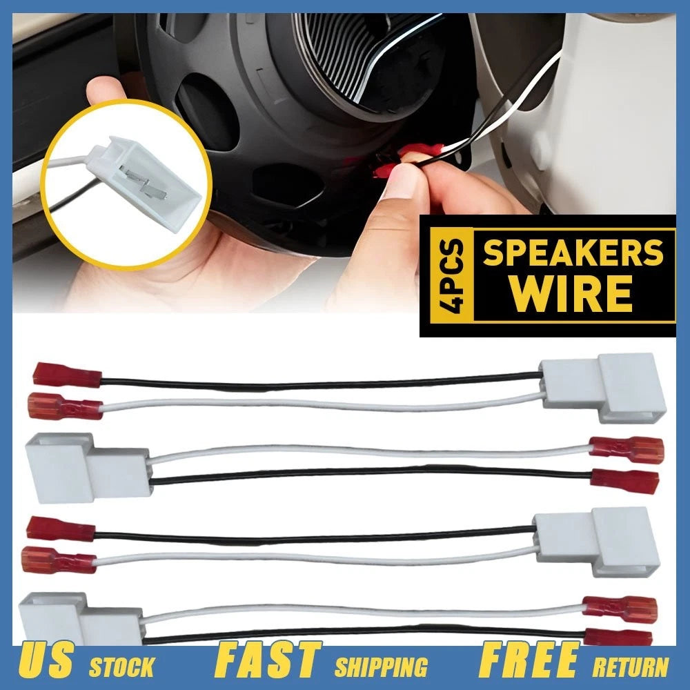 4X Speaker Wire Harness Adapter for Toyota 4Runner Corolla Isuzu Scion (1995–2013)