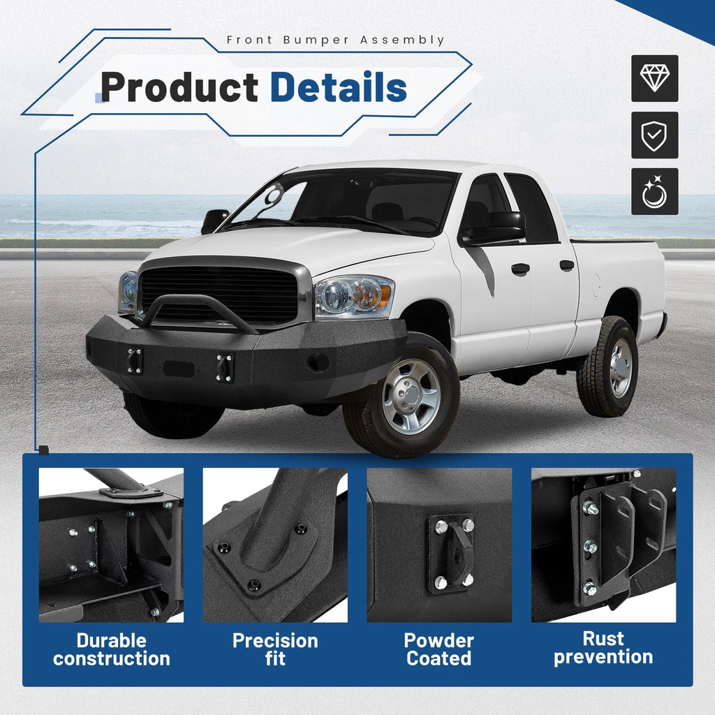 Front Bumper Assembly w/Winch Plate for Dodge Ram 2500 3500 (2006–2009)