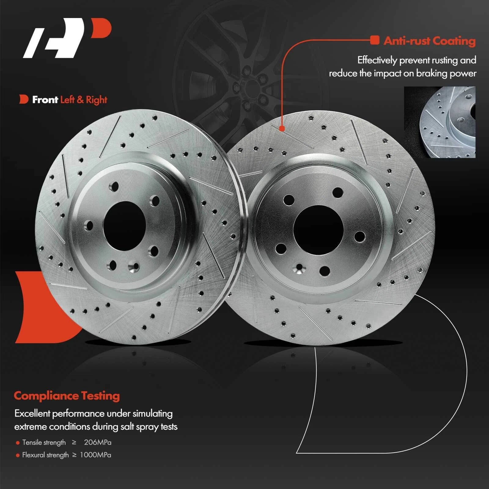 Set of 6 Drilled Rotors & Ceramic Brake Pads for Ford Explorer (2011–2021)