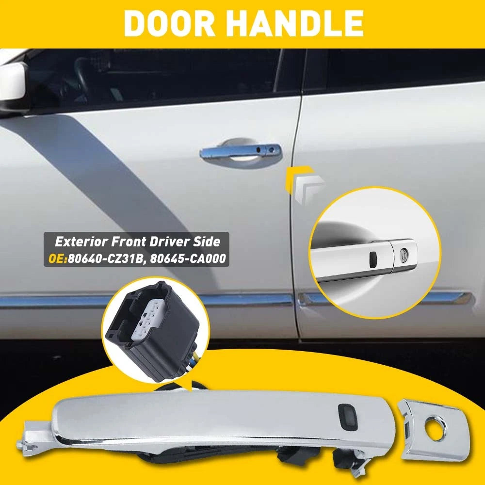 Front Left Outside Chrome Door Handle for Nissan Rogue (2010–2013)
