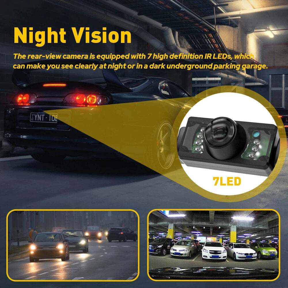 Backup Camera for Car (Waterproof, CMOS, 7 LED)