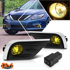 Fog Lights for Nissan Altima 4-Dr (2016–2018) Amber Lens with Switch & Bezel