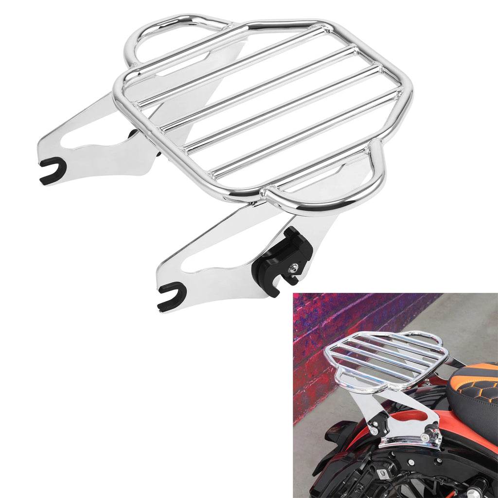 Chrome Detachable 2-Up Mount Luggage Rack for Harley Touring (2009–2024)
