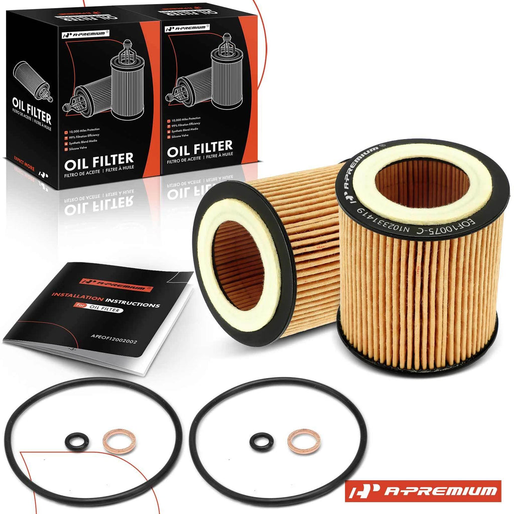 2X Engine Oil Filter for BMW 320i 323i M3 (2006–2018)