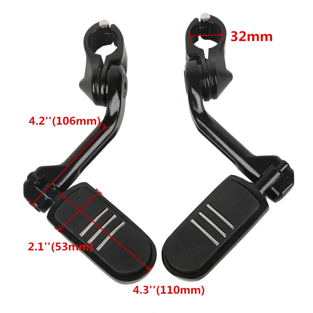 Passenger Floorboard & Highway Footpeg Pegs for Harley Touring (1993–2024) Black