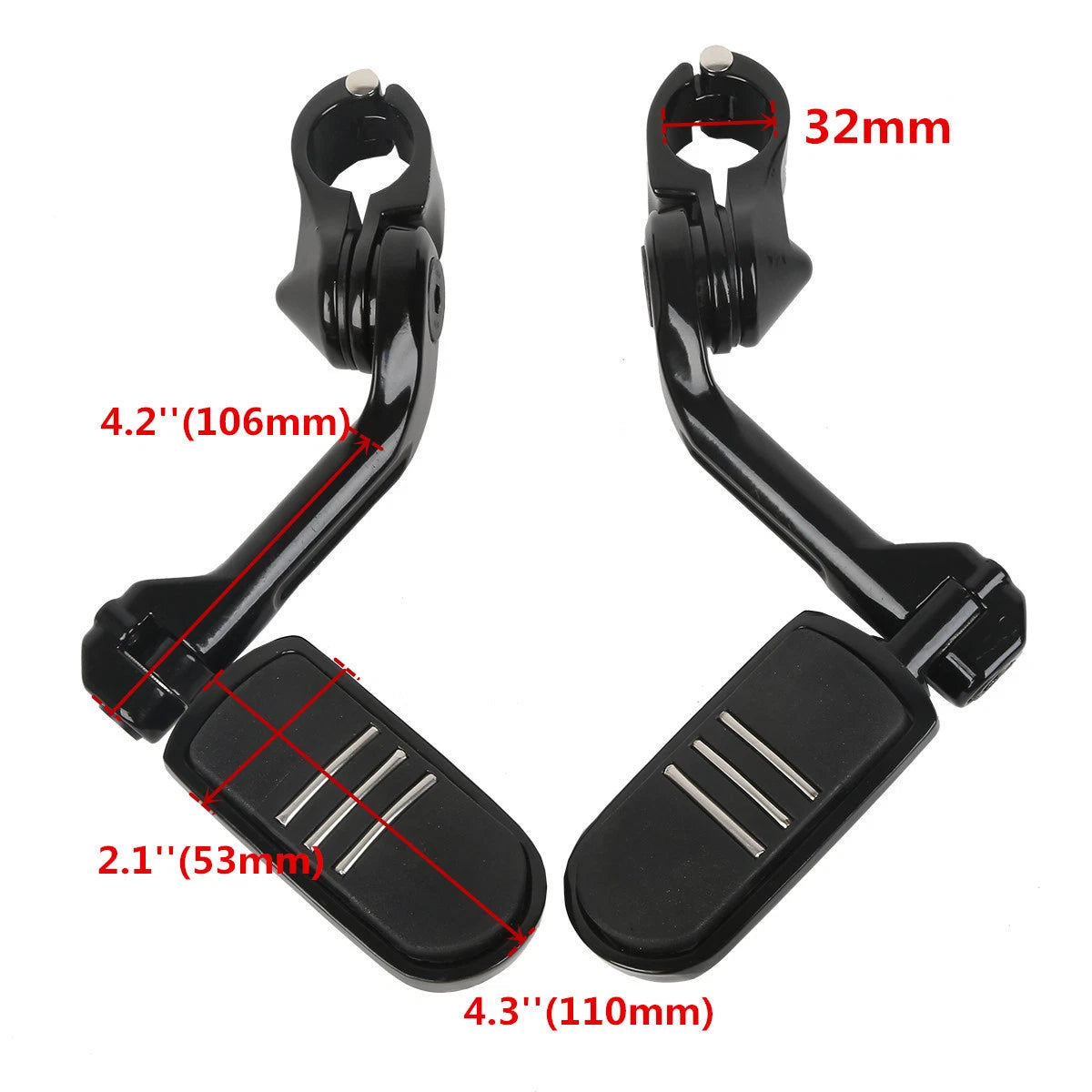 Passenger Floorboard & Highway Footpeg Pegs for Harley Touring (1993–2024) Black