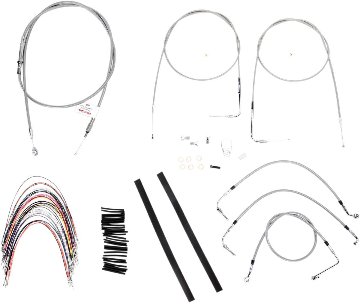 Complete Stainless Braided Handlebar Cable/Brake Line Kit for Harley (2014–2023)