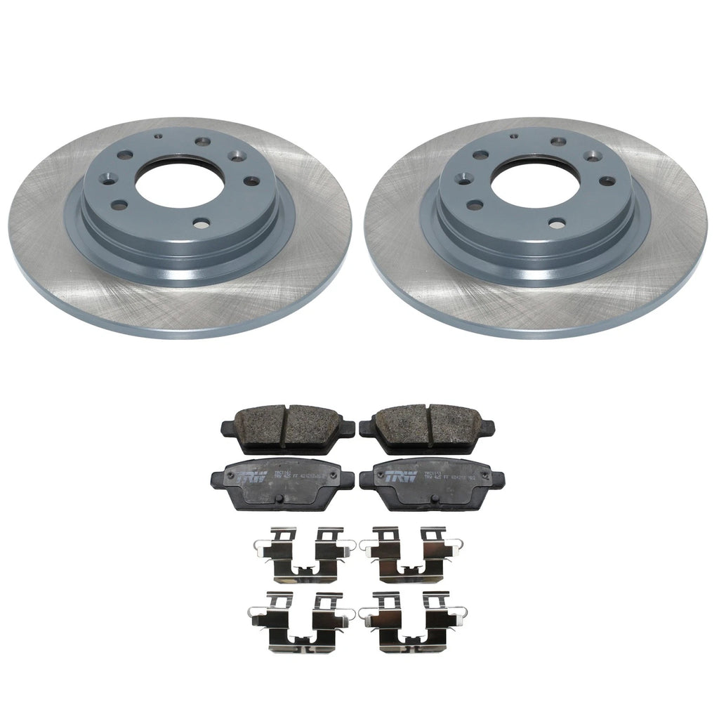 DuraGo Rear Rotor & TRW Pro Ceramic Disc Brake Pad Kit for Fusion MKZ Milan Zephyr (2006–2012)