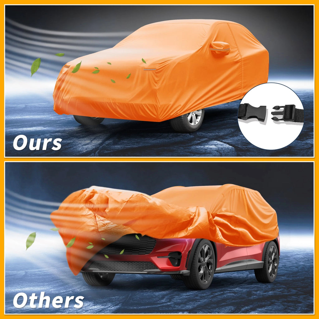 Waterproof Car Cover for Ford Mustang Mach  210D-PU Orange
