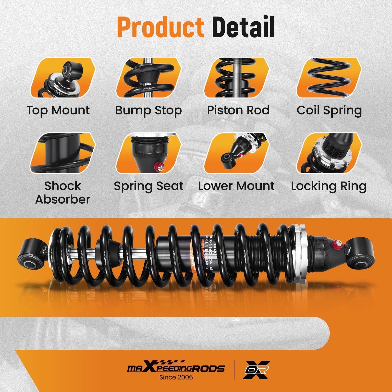 Set of 3 Shocks for Honda Fourtrax 300 TRX300FW 1993–2000