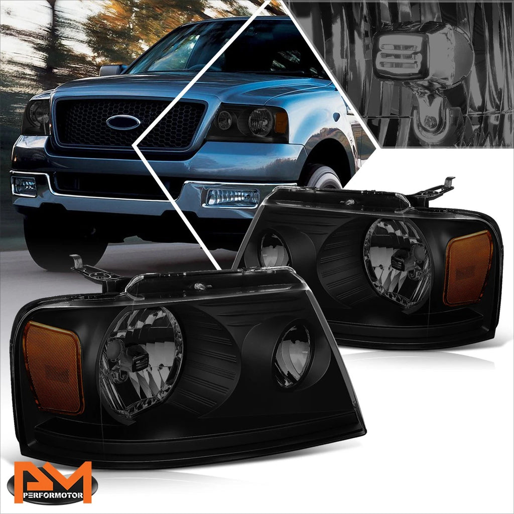 Factory Style Headlight Lamp Smoked/Amber for Ford F150 (2004–2008) & Lincoln Mark LT (2006)