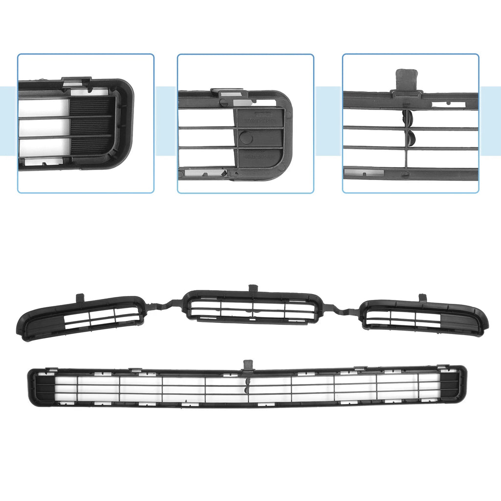2X Front Lower Hood Bumper Grille for Toyota RAV4 (2006–2008) Black