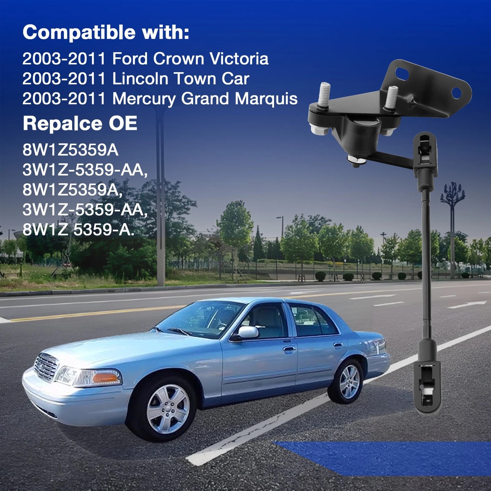 Rear Air Suspension Ride Height Level Sensor for Ford Lincoln Mercury (2003-2011)
