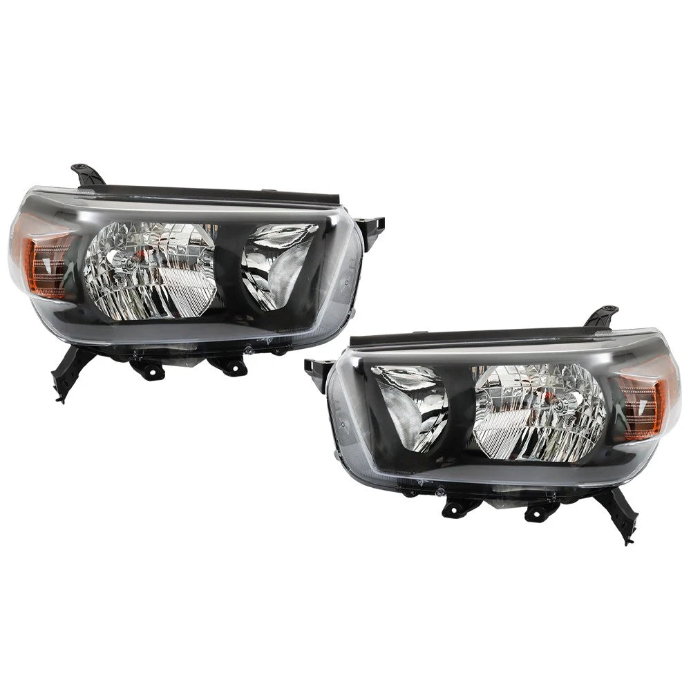 Set of 2 Halogen Black Headlights for Toyota 4Runner (2010–2013)