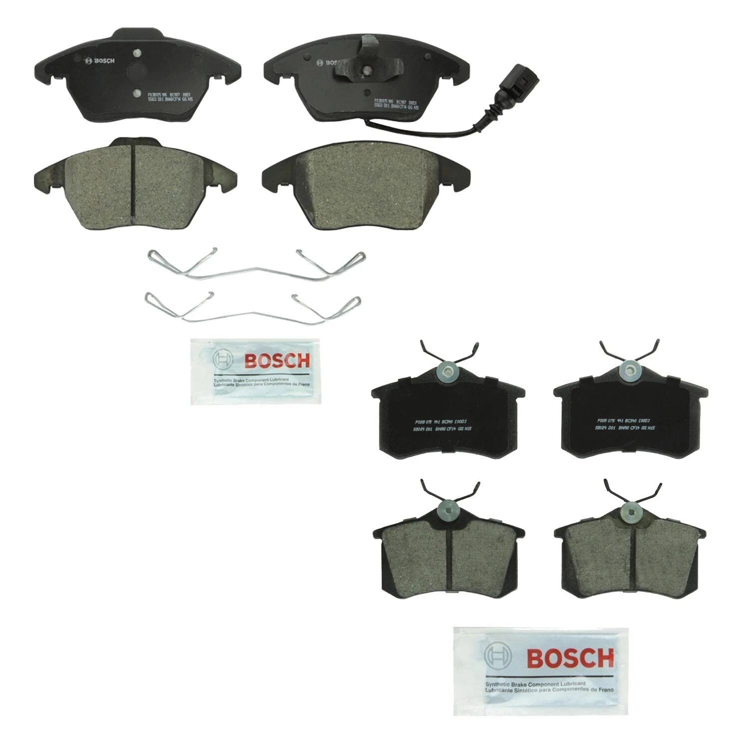 Set of 4 Bosch QuietCast Ceramic Brake Pads for Audi A3, VW Beetle, Jetta (2006–2019)