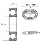 6912ZZ Deep Groove Ball Bearings for Scooter Skateboard Wheel (60x85x13mm)