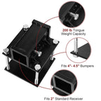 4" Square RV Bumper Receiver Adapter for Hitch Mount Bike Rack Carrier