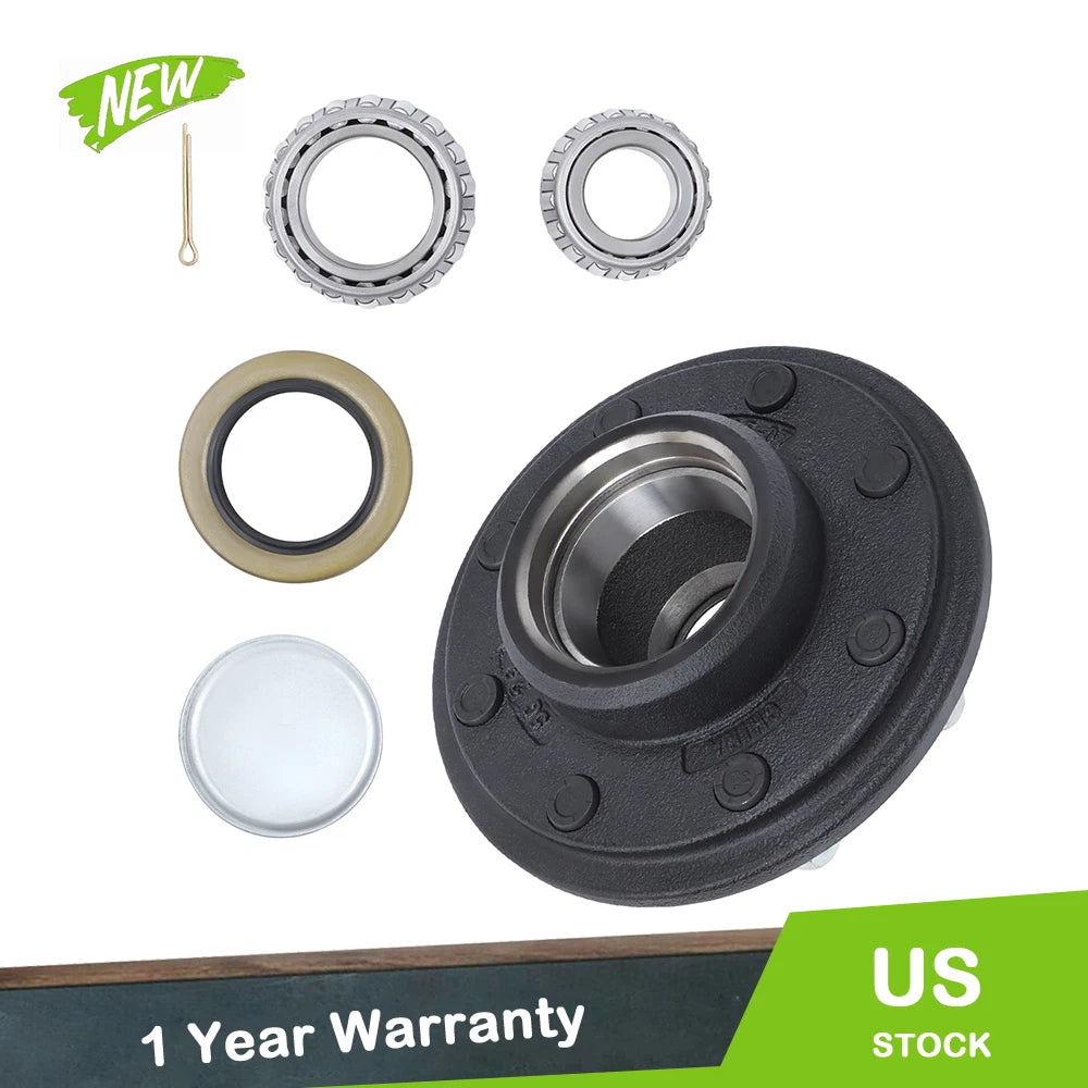 Set of 4 8-Lug 6.5" Trailer Wheel Hub Kit for 7,000-Pound #42 Trailer
