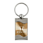 Gold Rectangular Wave Keychain - Officially Licensed for Honda Civic