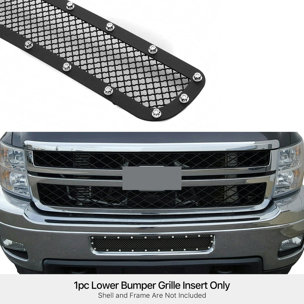 Lower Black Mesh Rivet Grille for Chevy Silverado 2500/3500 (2011-2014)