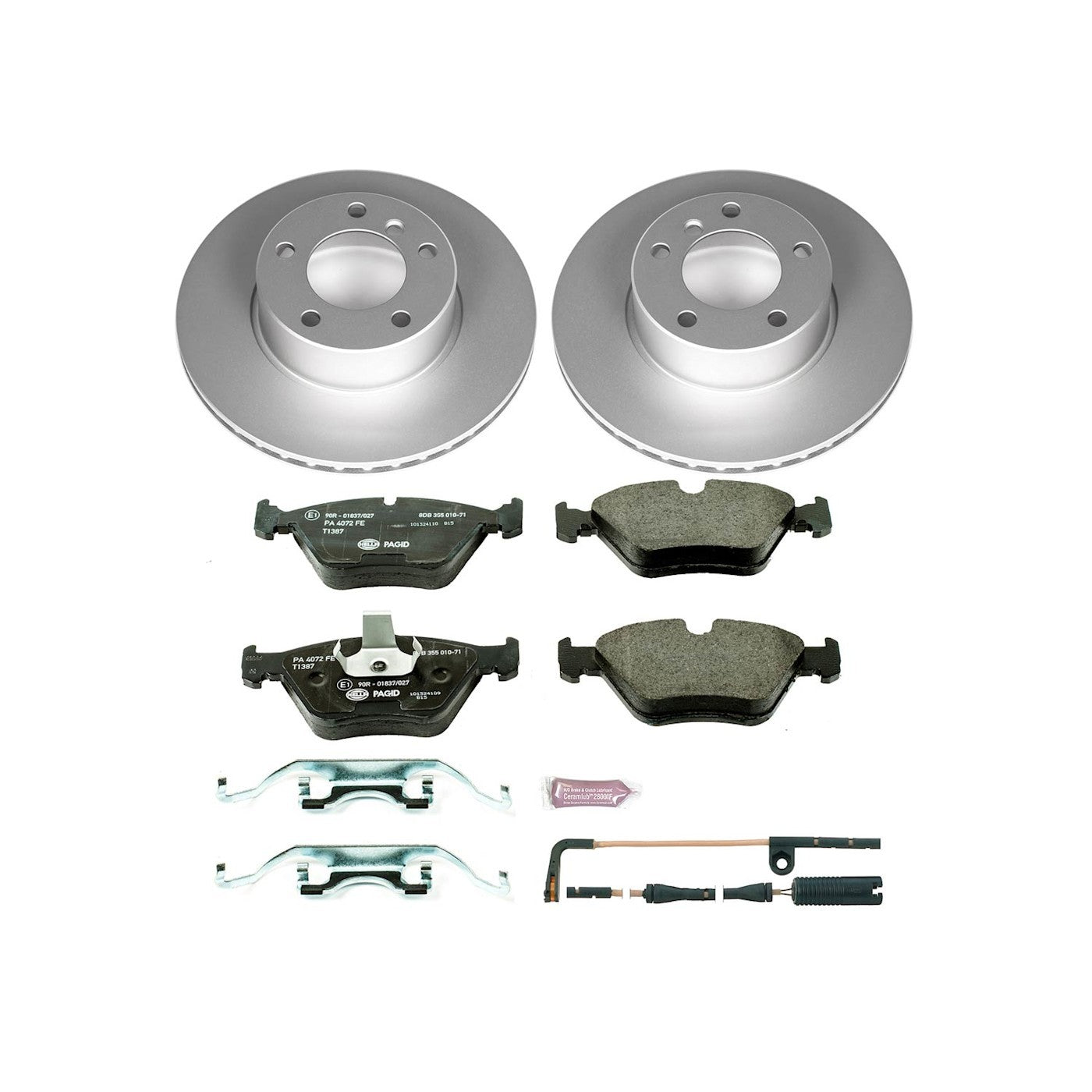 Set of 2 Powerstop Brake Disc and Pad Kits for BMW 525i 528 (2000–2006)