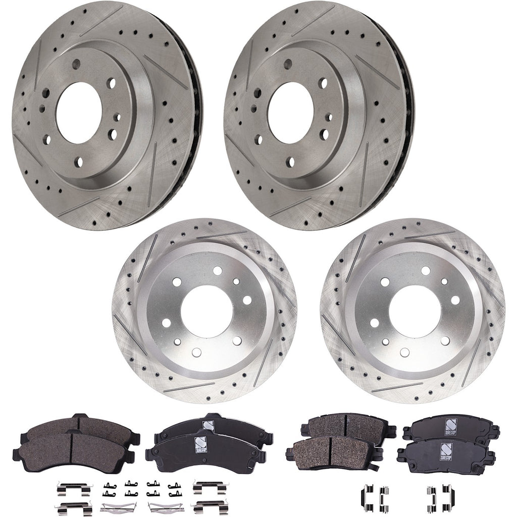Brake Disc Rotors and Pads Kit for Olds Chevy Isuzu Ascender Envoy