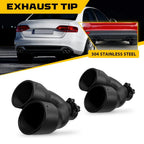 2X Dual Pipe Exhaust Tip 2.5" OD 7" Outlet 8.5" Long