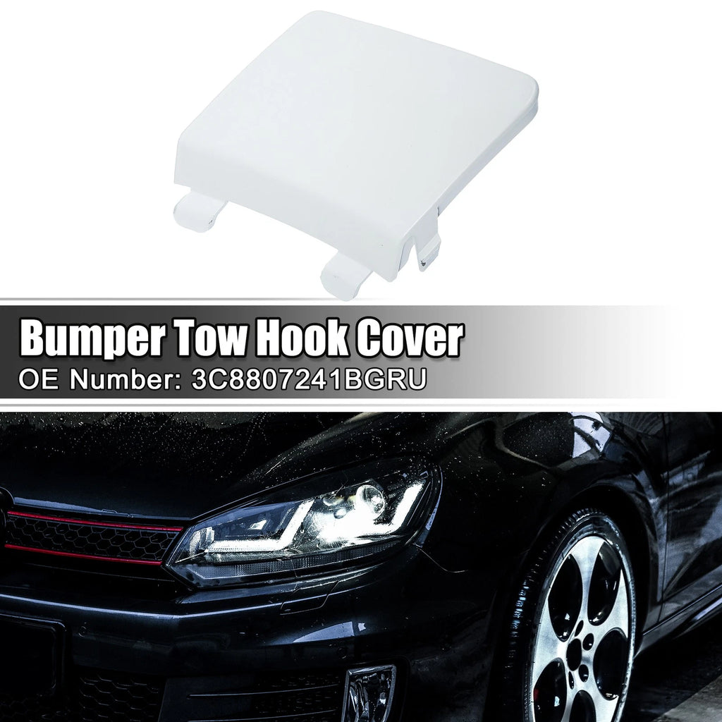Tow Hook Cover for Volkswagen (2010–2019) - Front Bumper Eye Hole, White